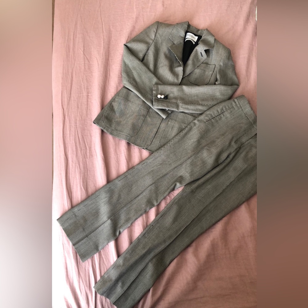 Yves Saint Laurent Wool Pants Blazer Suit Set F38 FLAWED